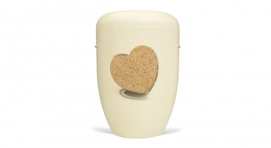 Naturstoffurne, Sand-Reliefherz matt   <small>(30)</small>